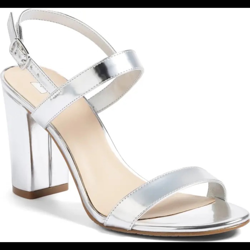 Lula Block Heel Slingback Sandal - Silver